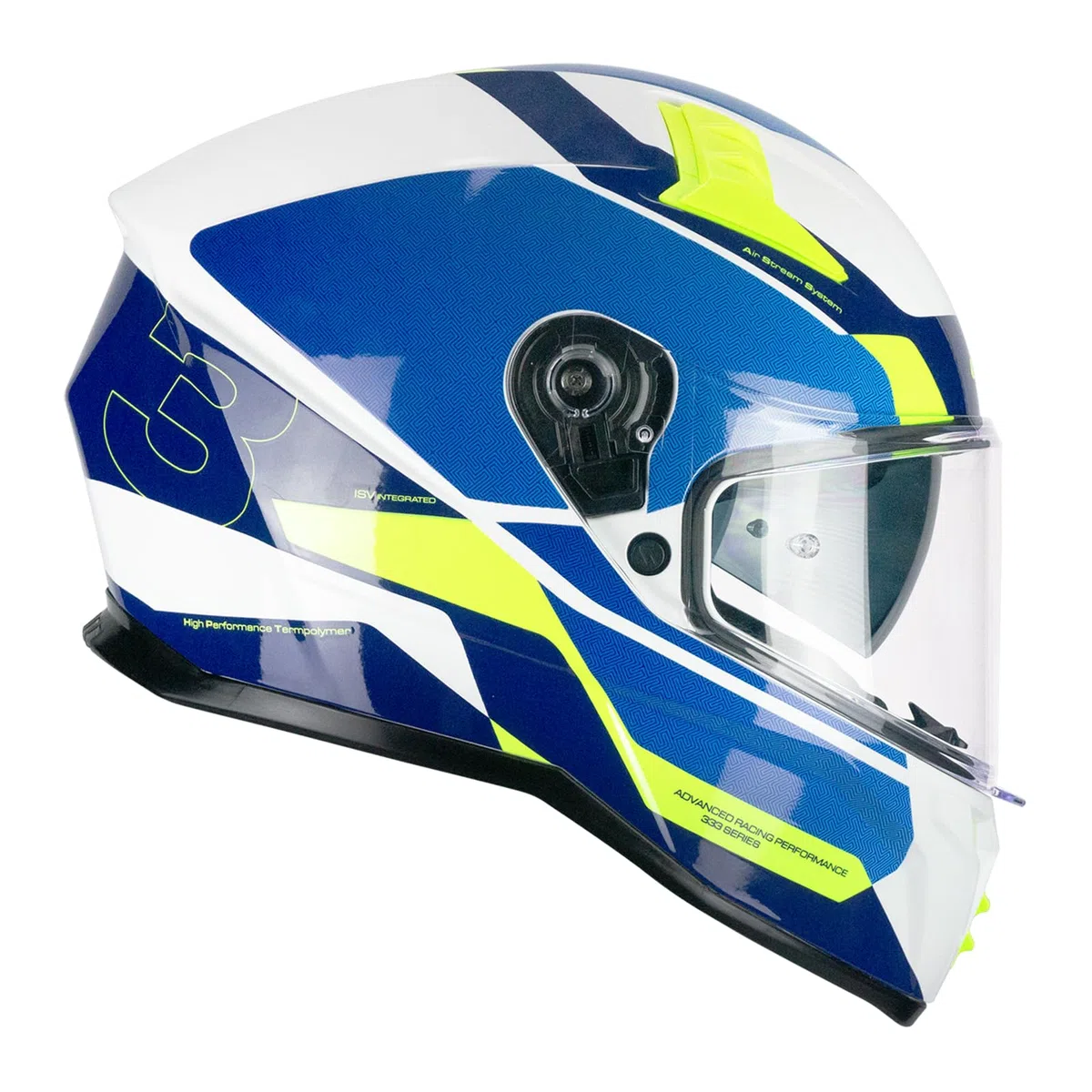 CGM Casco integrale,333G ONYX SPORT Blu Giallo fluo, L