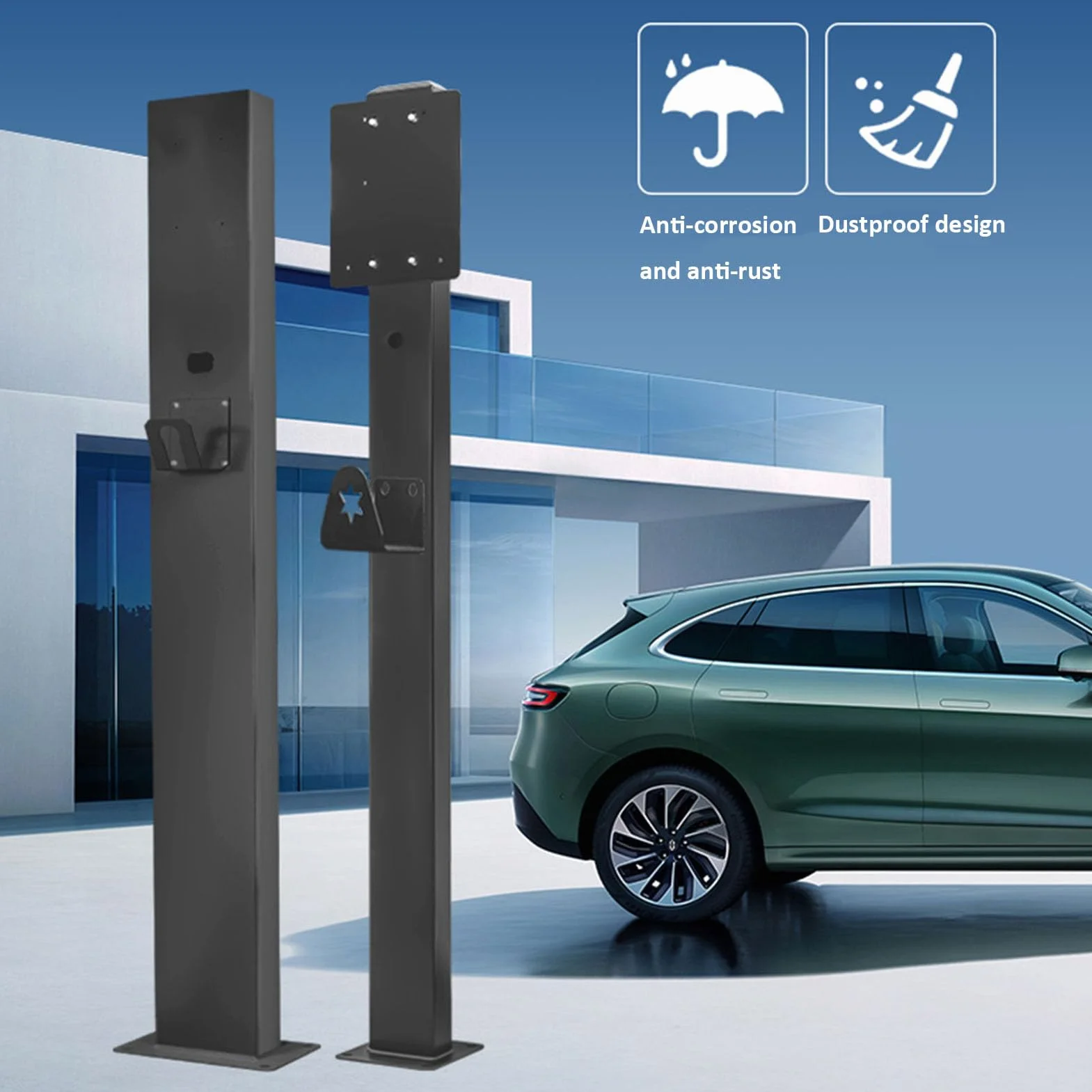 Supporto a piedistallo per caricabatterie EV, stazione di ricarica universale per veicoli elettrici, supporto da pavimento per tutte le stagioni per ricarica di veicoli a nuova energia