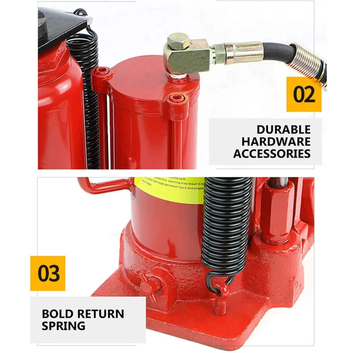Cric per Auto, Manuale + Pneumatico 20T Auto Idraulico Verticale Pneumatico Jack Riparazione/Cambio Pneumatici Booster Idraulico Strumenti di Riparazione Auto per auto/SUV/berline