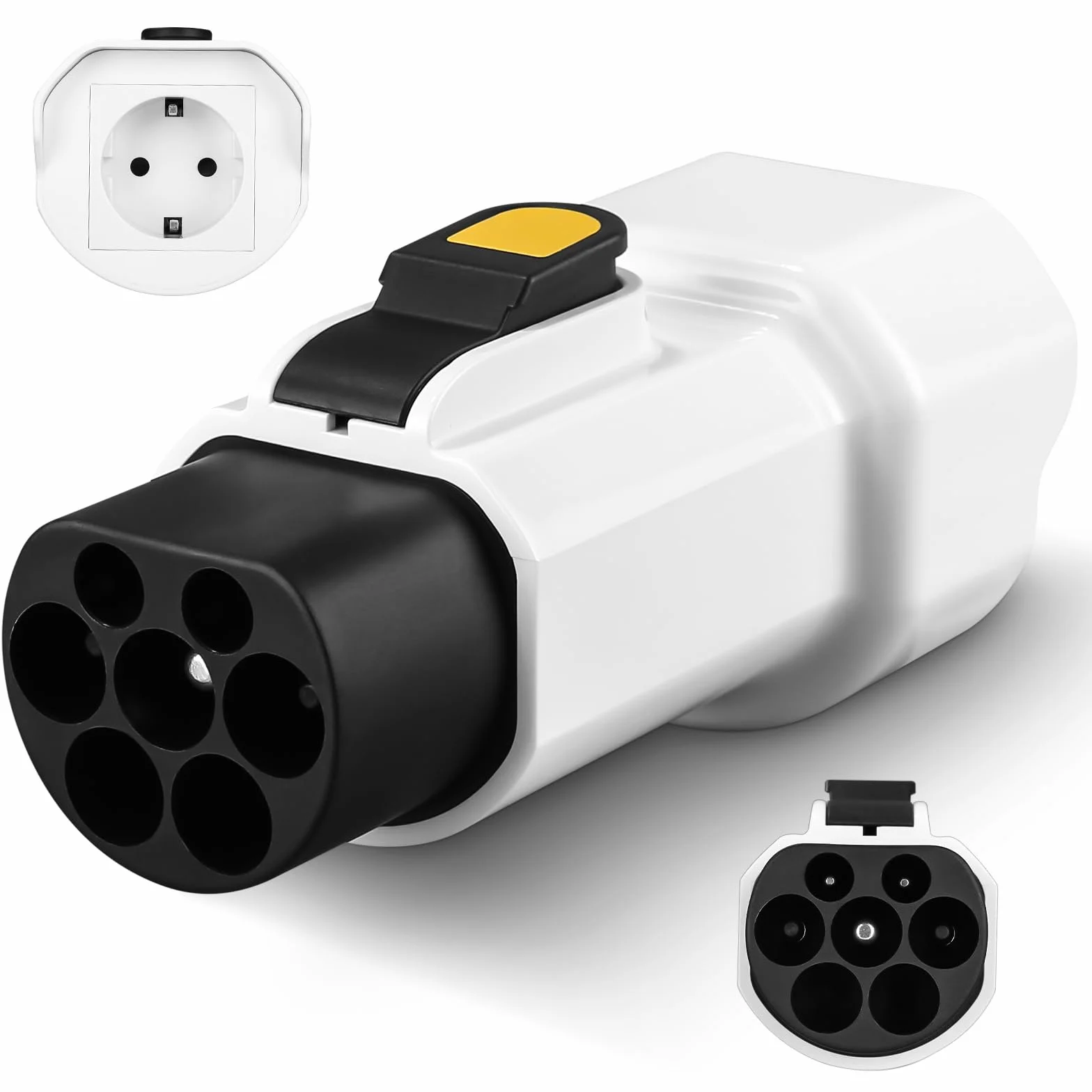 Azyvum Adattatore da Tipo 2 a Schuko per Colonna di Carica, tip2, scaricatore, 220 V, 16 A, 3,5 kW, Adattatore Schuko per Scooter, sedie a rotelle elettriche, Biciclette elettriche