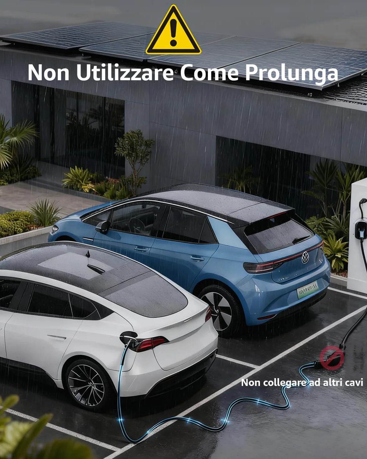 bokman Cavo Ricarica Auto Elettrica Tipo 2, 22 KW / 5 Metri / 32A / 3 Fase/modalità 3, Cavo Tipo 2 con Borsa per Il Trasporto Applicabile a 500e/Model Y/3/Primavera/ID.3/ID.4/e-208