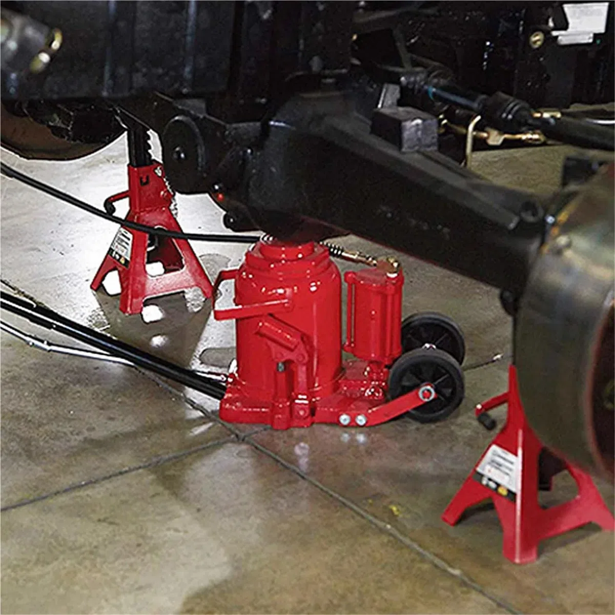 Cric per Auto, Manuale + Pneumatico 20T Auto Idraulico Verticale Pneumatico Jack Riparazione/Cambio Pneumatici Booster Idraulico Strumenti di Riparazione Auto per auto/SUV/berline
