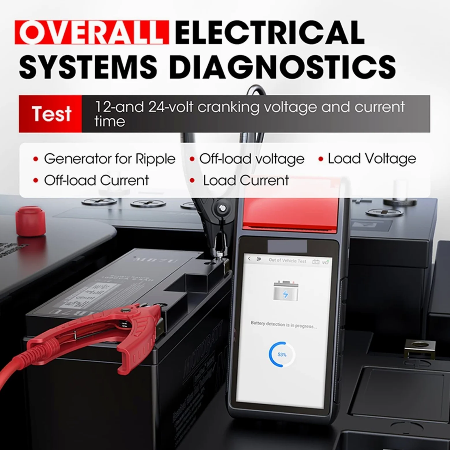 EDEDE Tester Batteria BT608e. ANALIZZATORE di Elettrico Tester Batteria con PRINTR Stampante Tutti Gli Strumenti di diagnostica del aggiornati BT508 / BT506.
