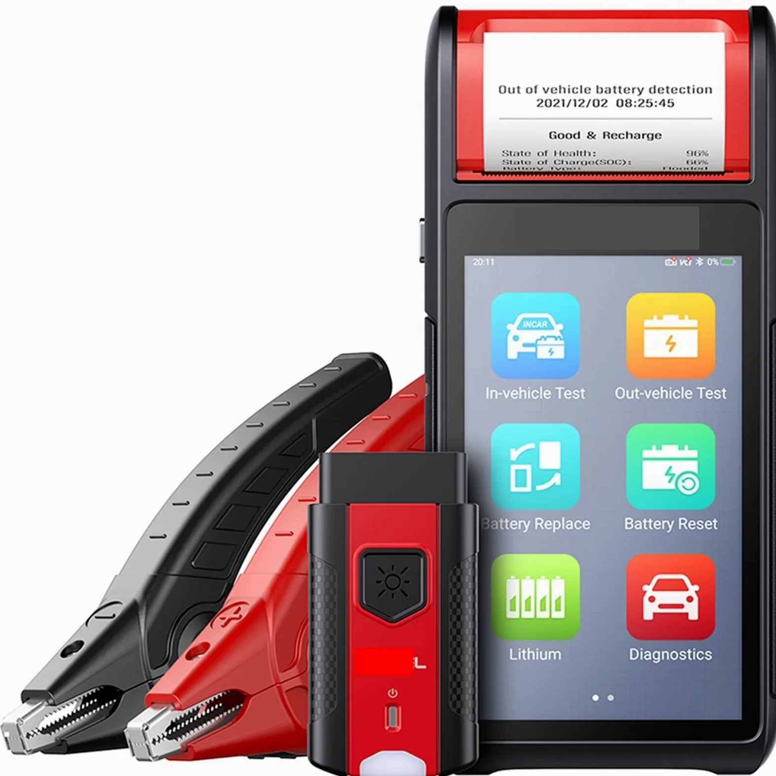 EDEDE Tester Batteria BT608e. ANALIZZATORE di Elettrico Tester Batteria con PRINTR Stampante Tutti Gli Strumenti di diagnostica del aggiornati BT508 / BT506.