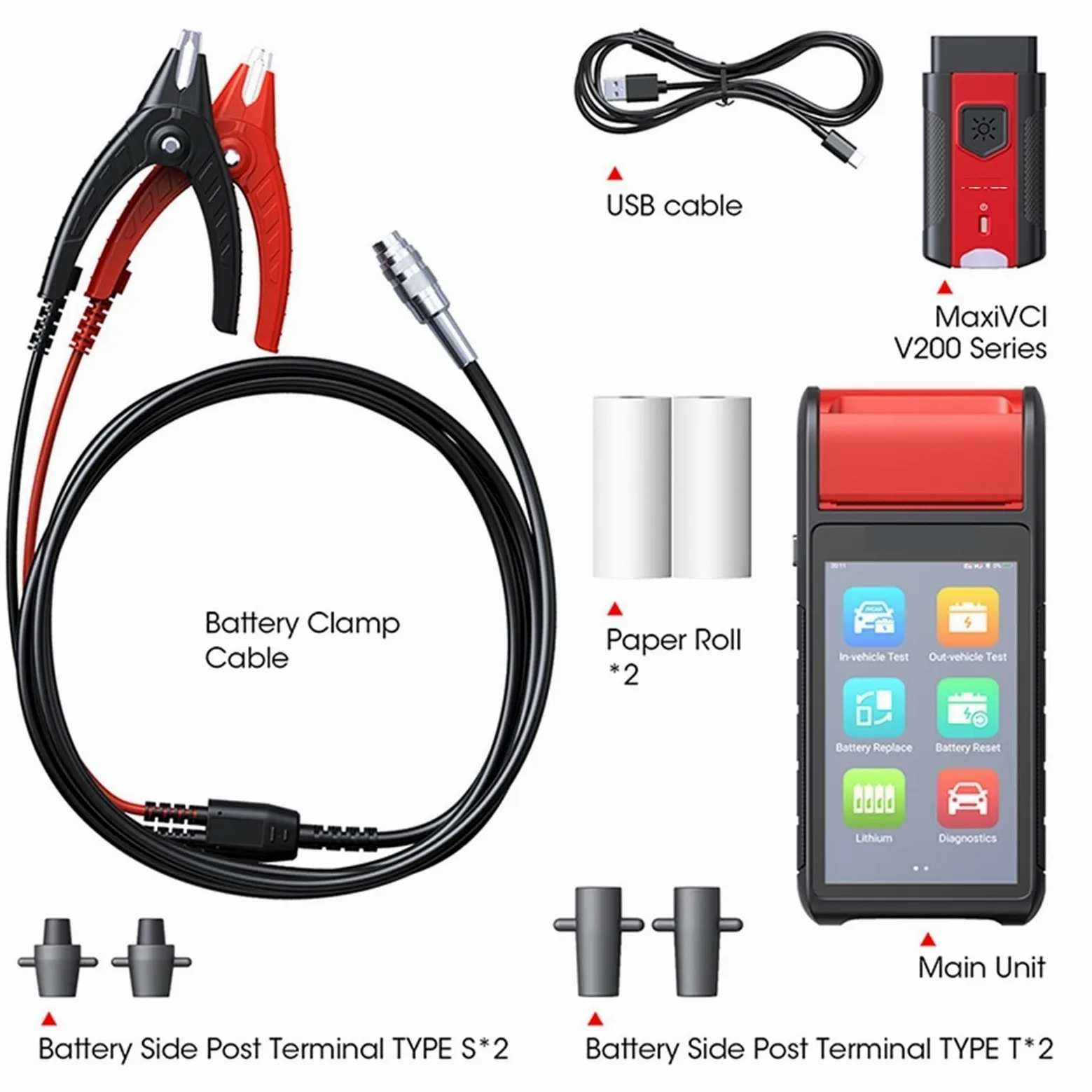 EDEDE Tester Batteria BT608e. ANALIZZATORE di Elettrico Tester Batteria con PRINTR Stampante Tutti Gli Strumenti di diagnostica del aggiornati BT508 / BT506.