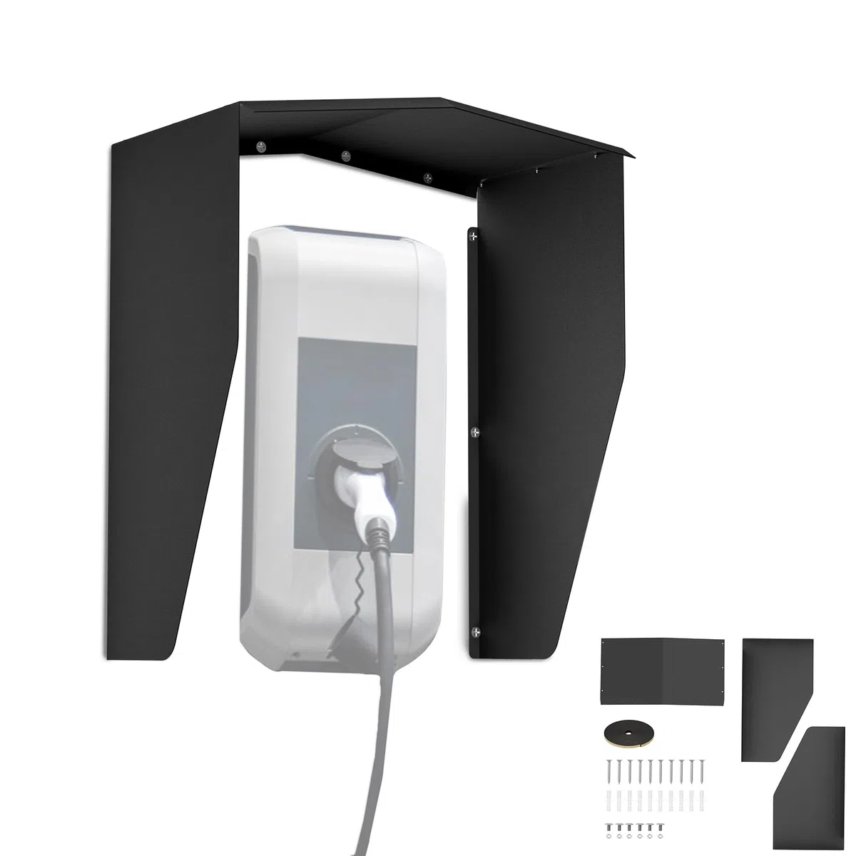 UISEBRT Protezione dalle intemperie per Wallbox, tetto protettivo per stazione di ricarica per auto elettronica, protezione dalla pioggia e dal sole, copertura resistente alle intemperie per